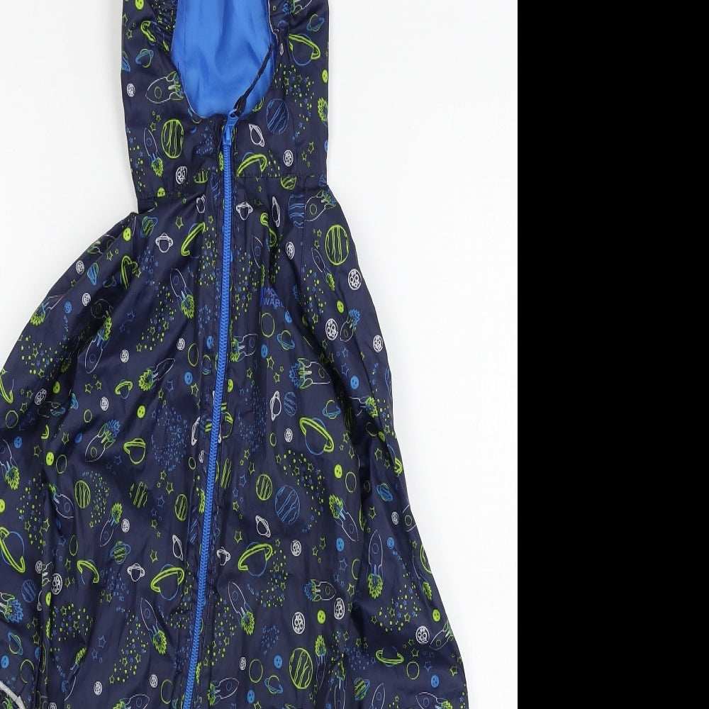 Mountain Warehouse Boys Blue Geometric  Rain Coat Coat Size 12-18 Months  - Planets