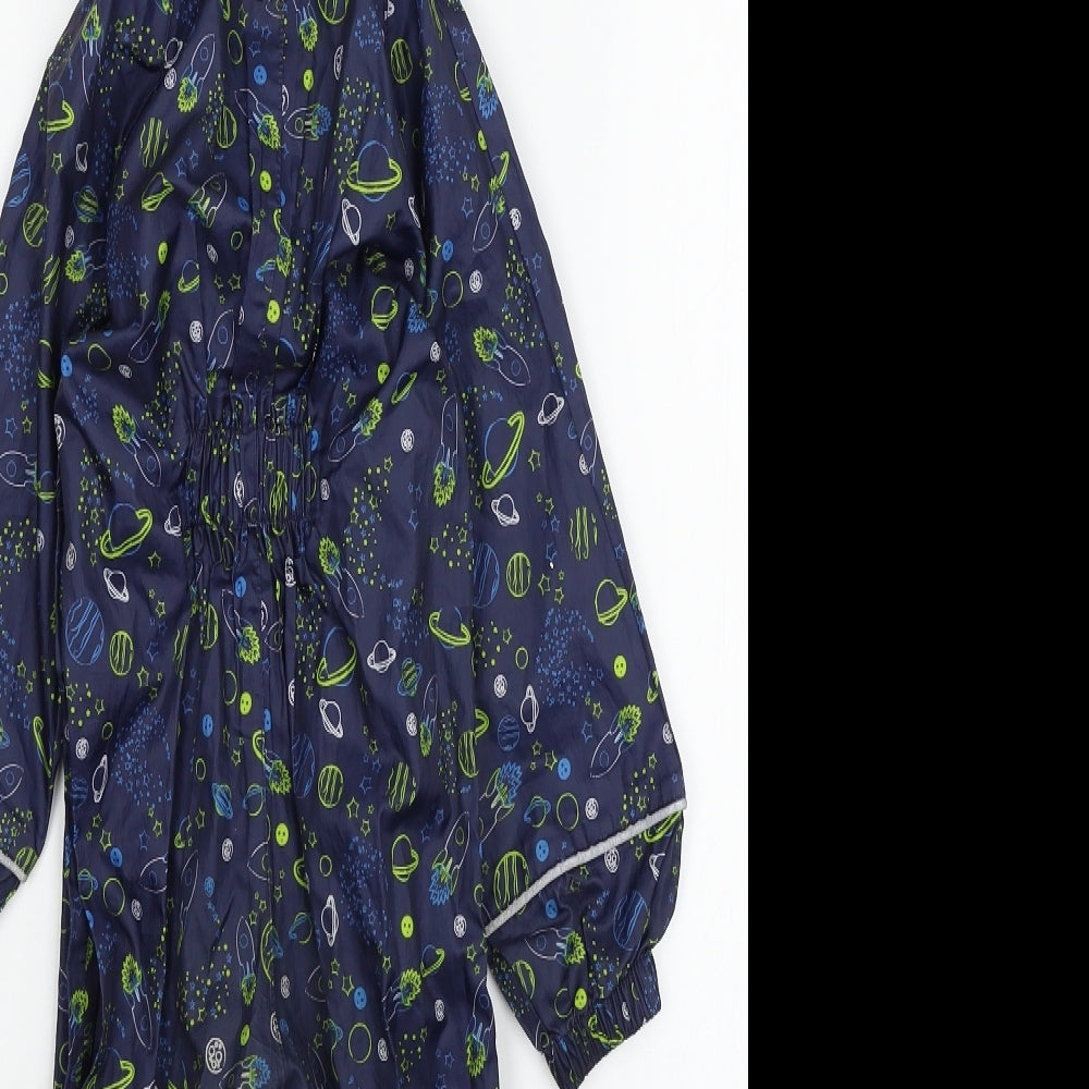 Mountain Warehouse Boys Blue Geometric  Rain Coat Coat Size 12-18 Months  - Planets