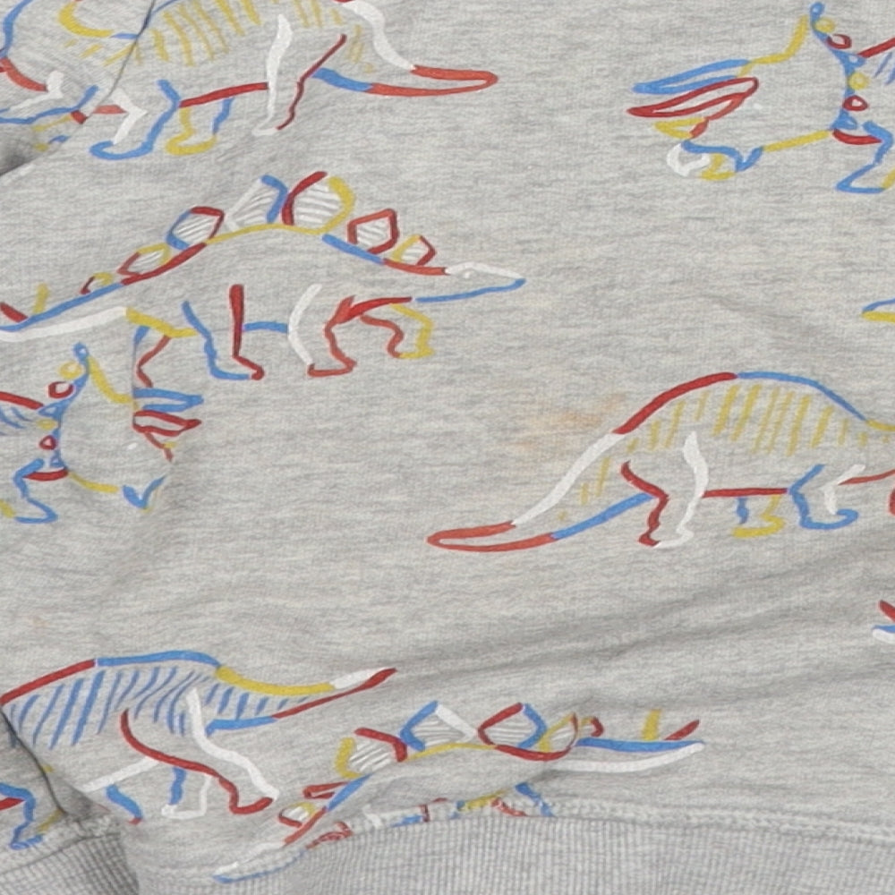 Marks and Spencer Boys Grey Geometric Jersey Pullover Sweatshirt Size 2-3 Years  - DInosaur
