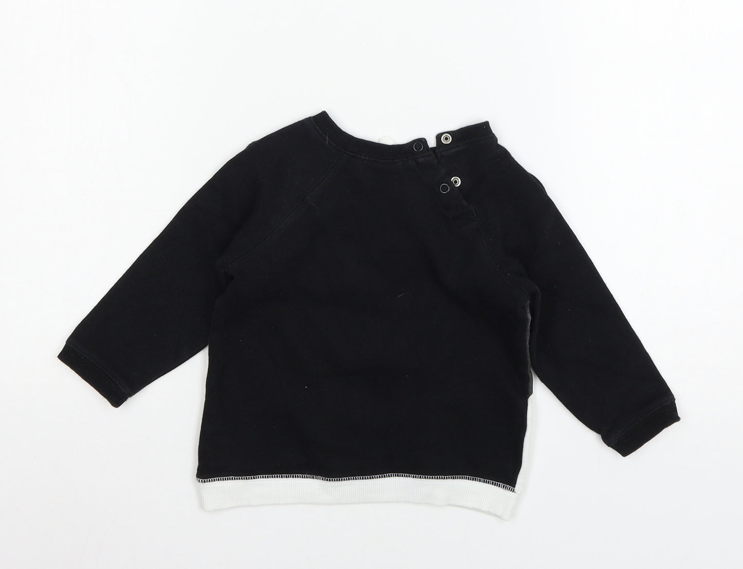 H&M Boys Black Geometric Jersey Pullover Jumper Size 12-18 Months