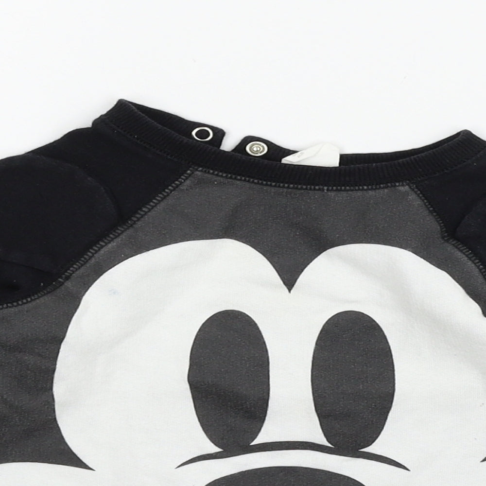 H&M Boys Black Geometric Jersey Pullover Jumper Size 12-18 Months
