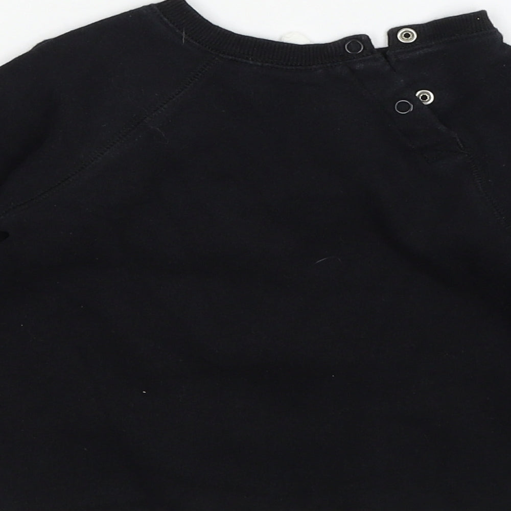 H&M Boys Black Geometric Jersey Pullover Jumper Size 12-18 Months