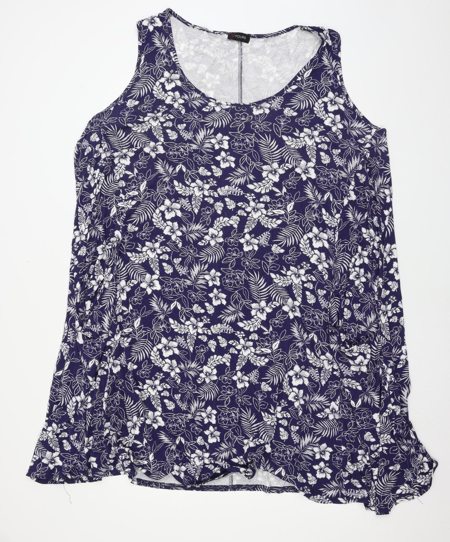 Yours Womens Blue Floral Jersey Tank Dress  Size 30