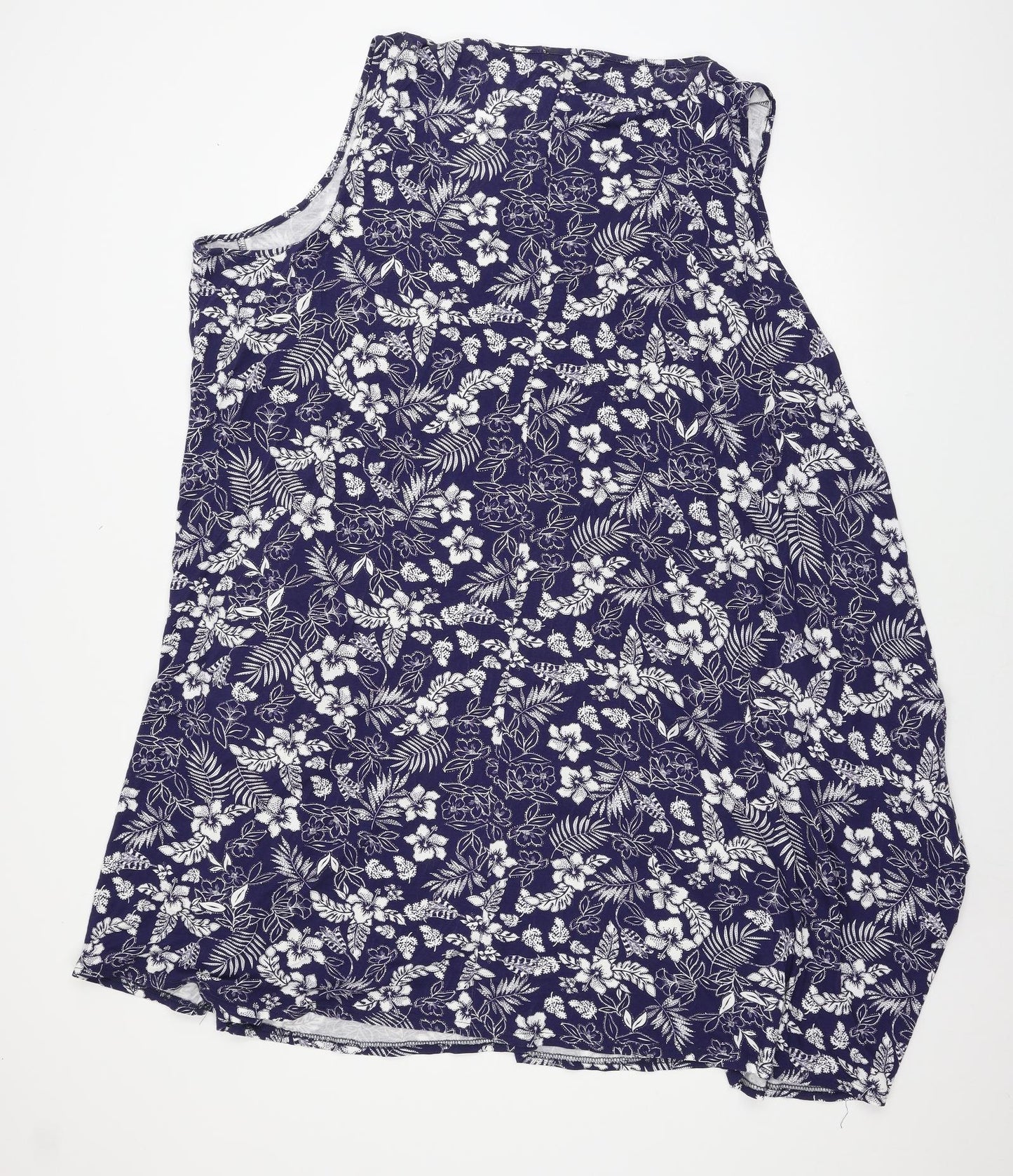 Yours Womens Blue Floral Jersey Tank Dress  Size 30