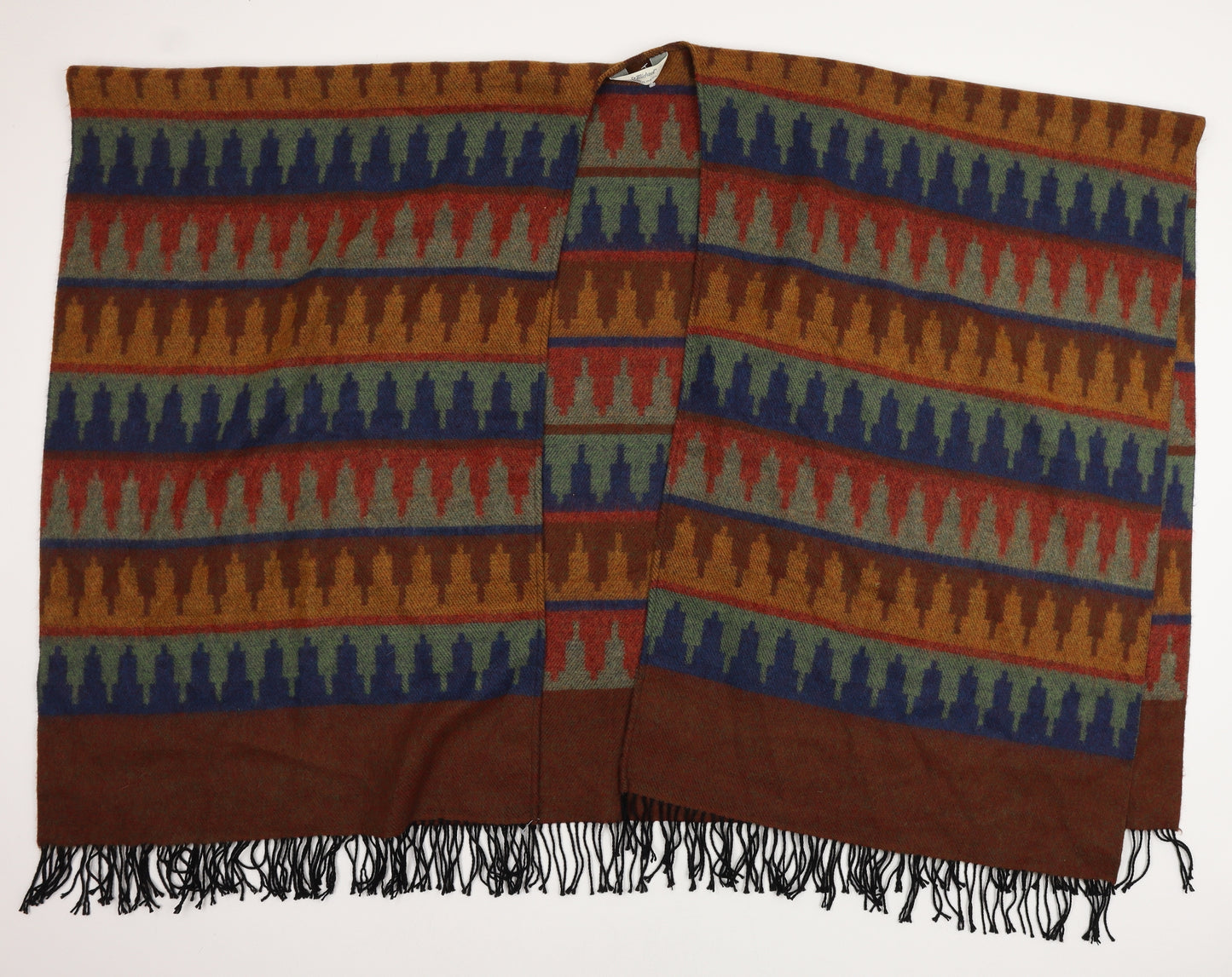 St Michael Womens Multicoloured Geometric Knit  Scarf