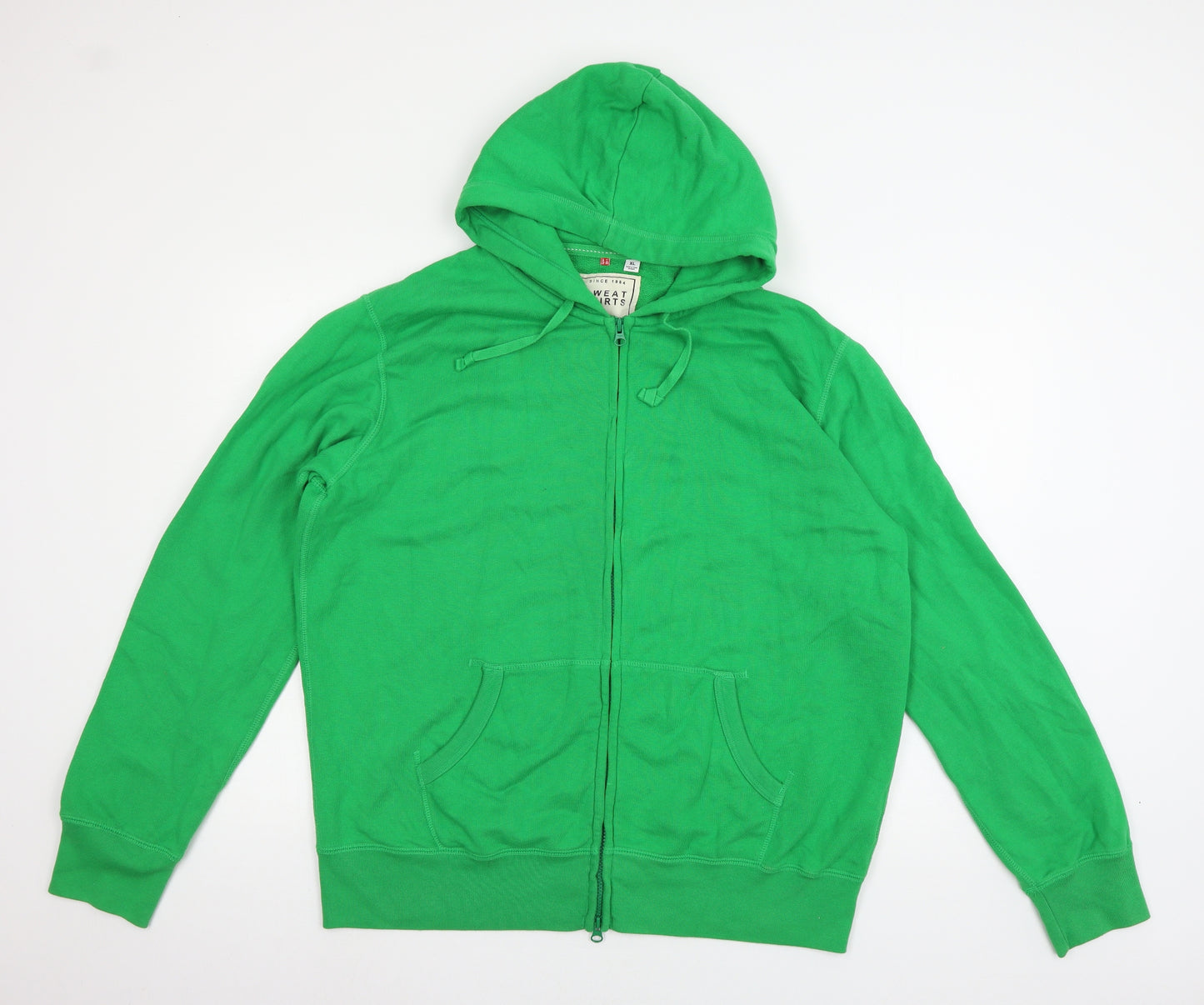 Uniqlo Mens Green  Jersey Full Zip Hoodie Size L