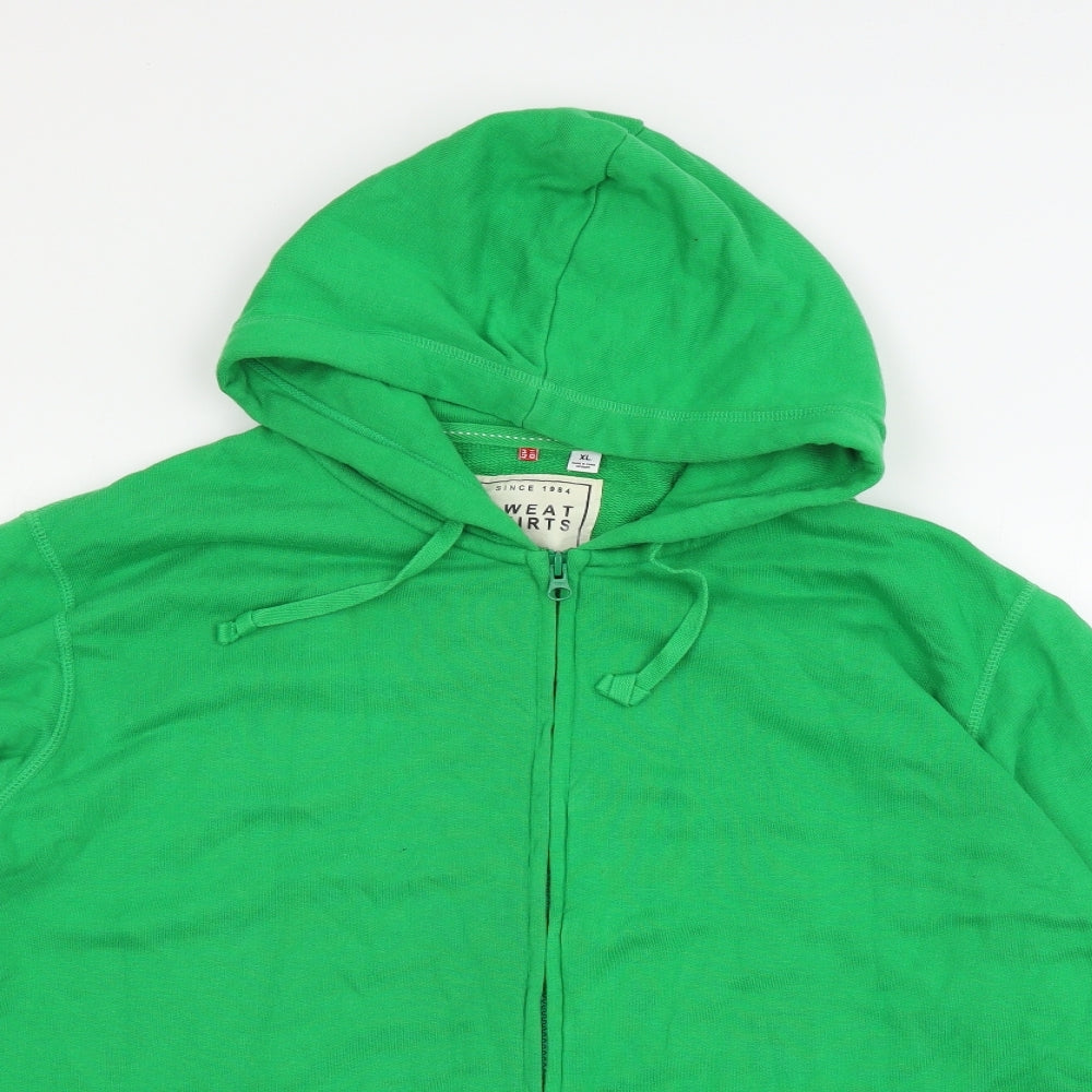 Uniqlo Mens Green  Jersey Full Zip Hoodie Size L