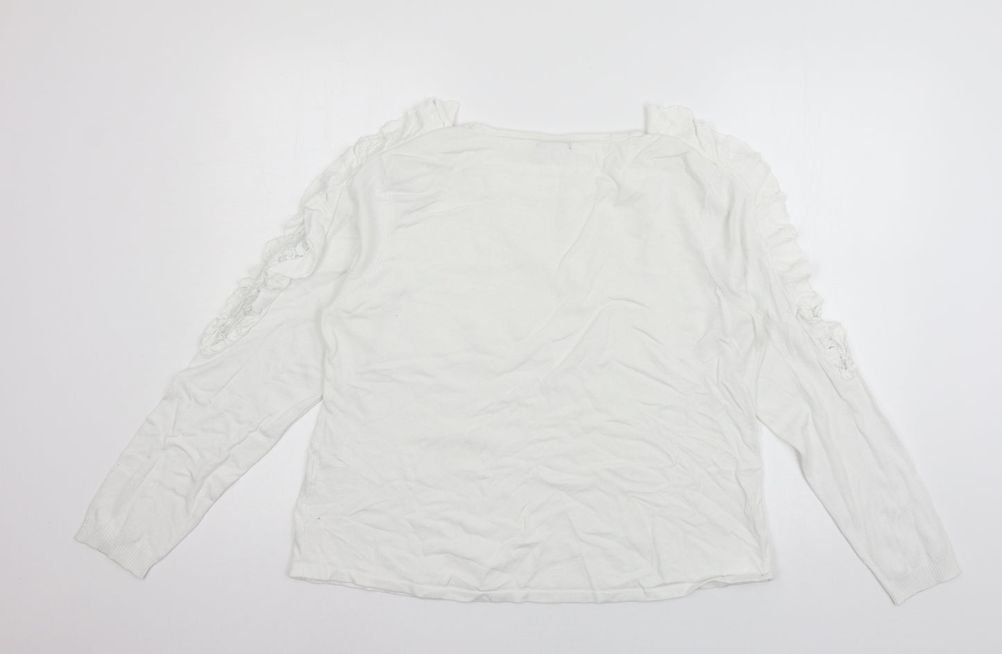 Roman Womens White  Knit Pullover Jumper Size 18