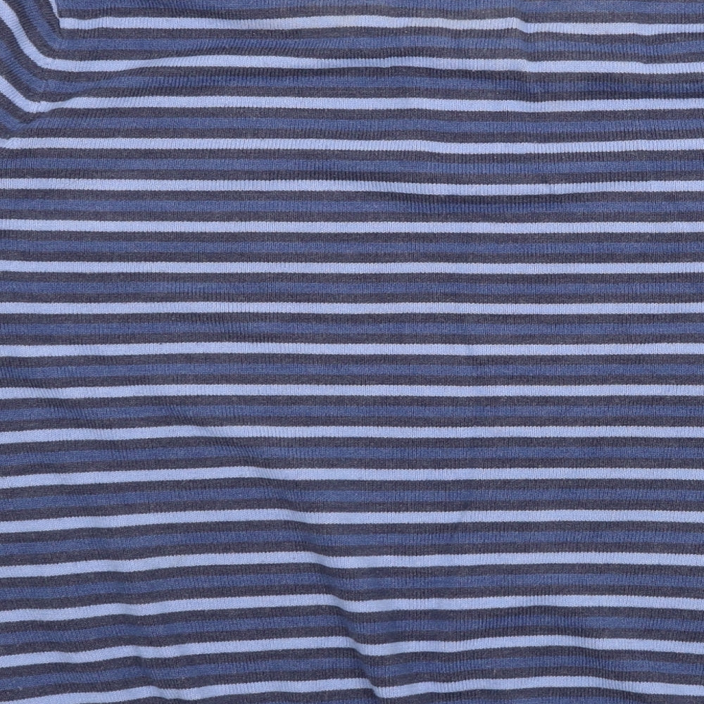 George Mens Blue Striped Knit Pullover Jumper Size L