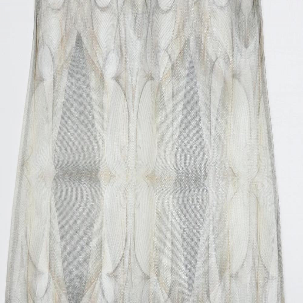 LAUREN VIDAL Womens Grey Geometric Mesh Maxi  Size XS