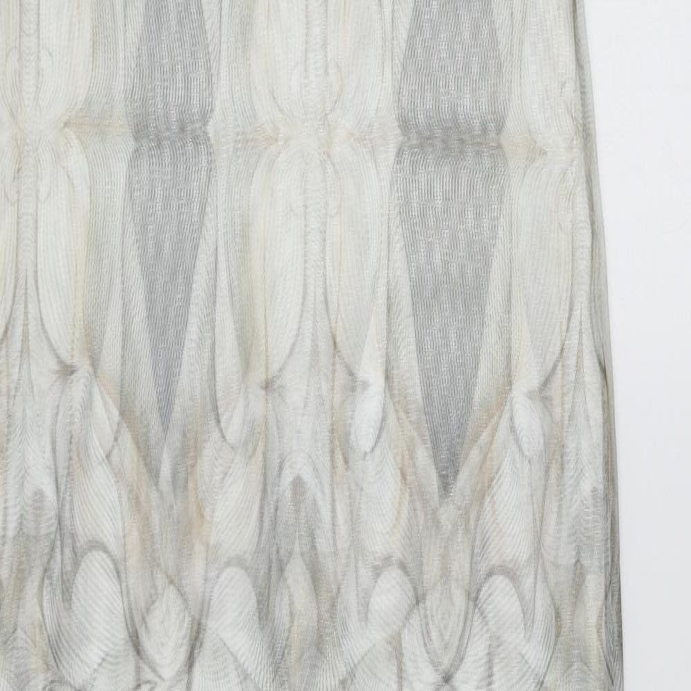 LAUREN VIDAL Womens Grey Geometric Mesh Maxi  Size XS