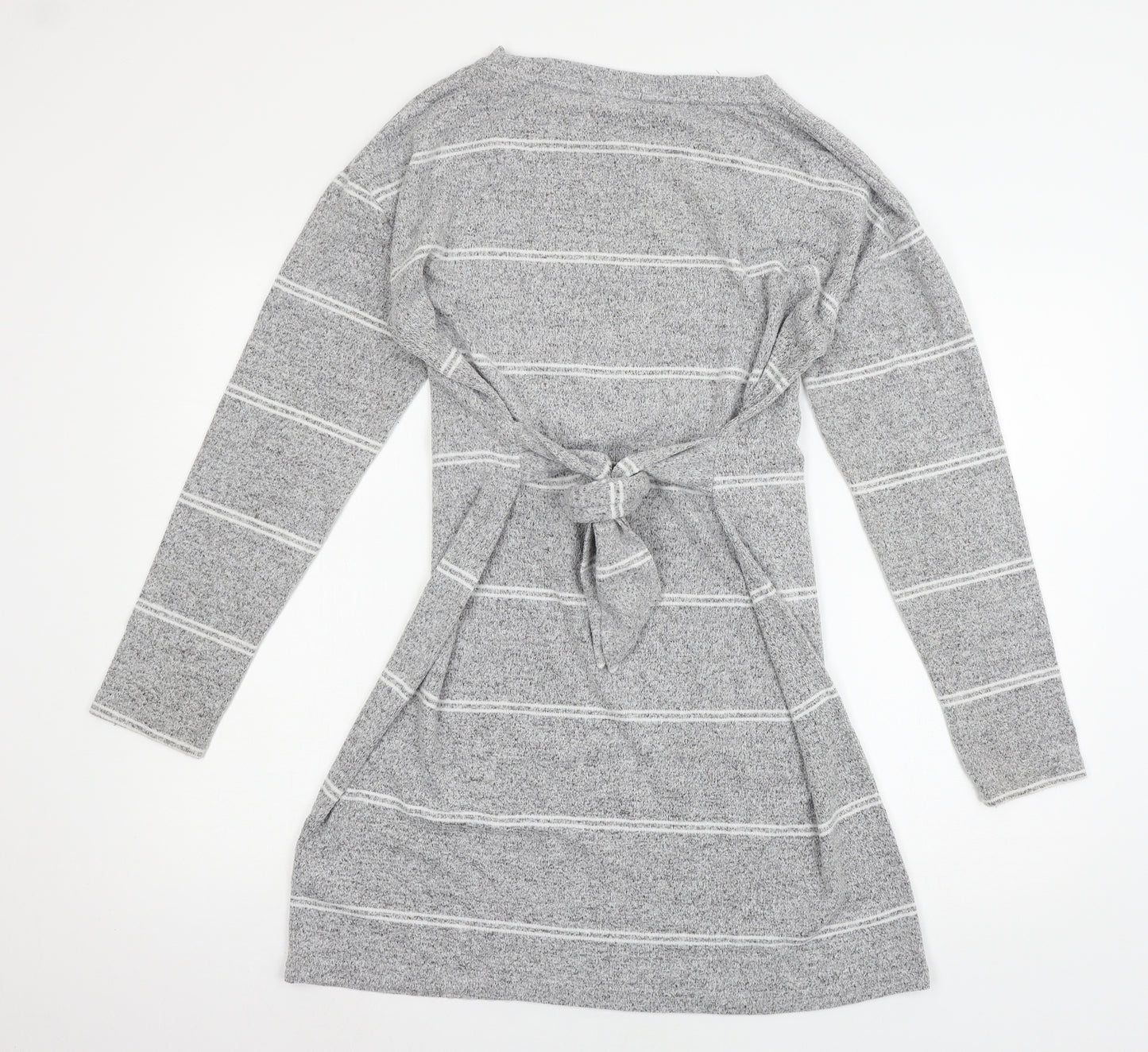 F&F Womens Grey Striped Jersey Jumper Dress  Size 14