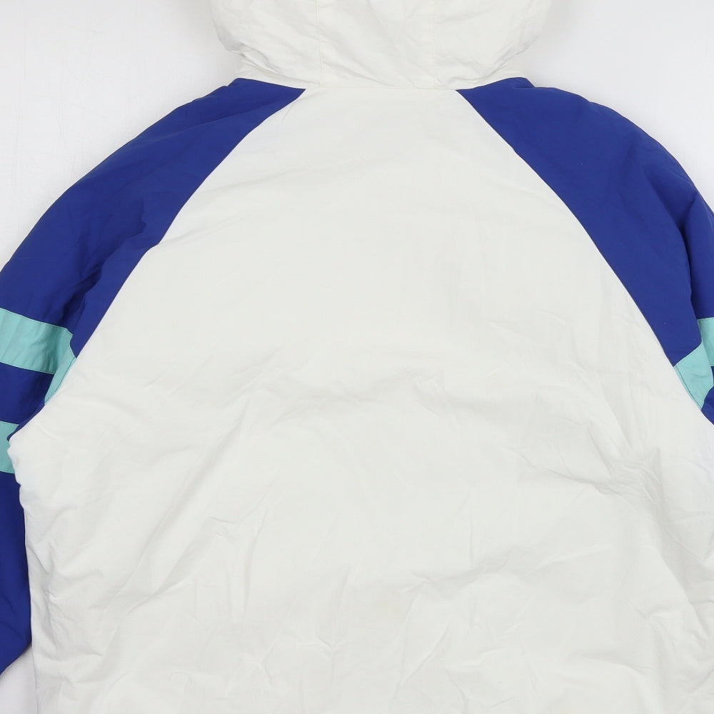 Priamrk Mens White Striped  Puffer Jacket Jacket Size XS