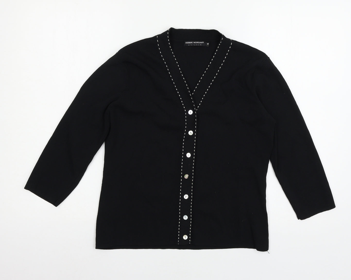 Debbie Morgan Womens Black  Knit Cardigan Jumper Size M