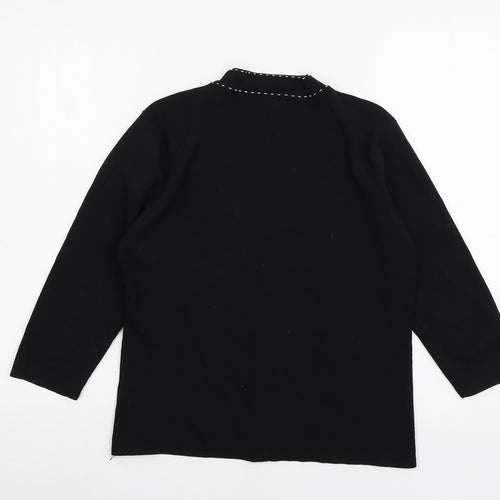 Debbie Morgan Womens Black  Knit Cardigan Jumper Size M