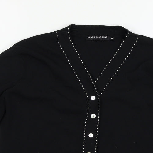 Debbie Morgan Womens Black  Knit Cardigan Jumper Size M