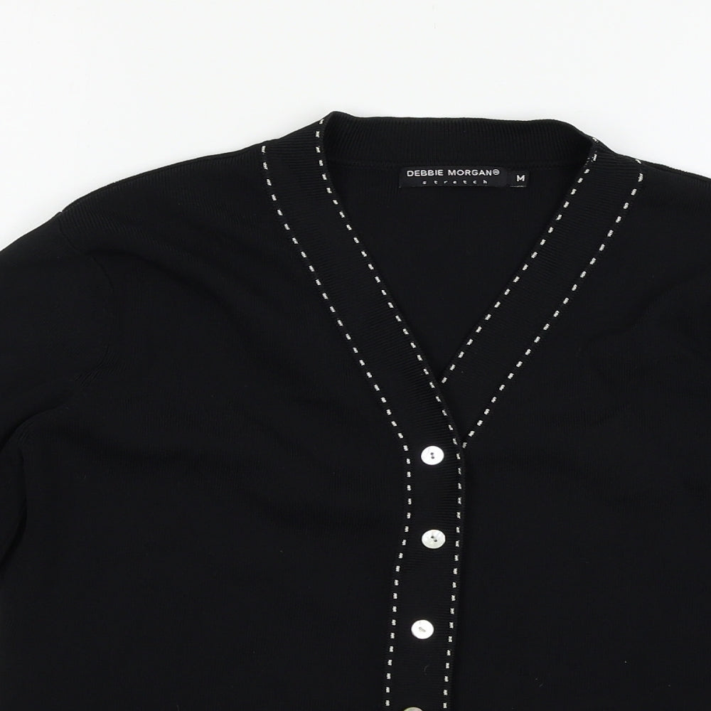 Debbie Morgan Womens Black  Knit Cardigan Jumper Size M