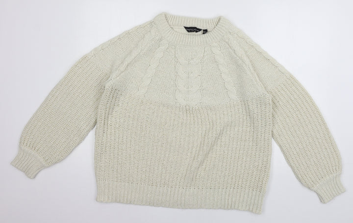Dorothy Perkins Womens Ivory Knit Pullover Jumper Size L