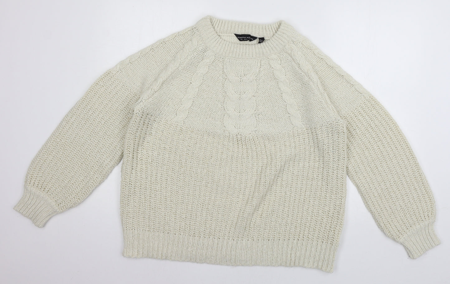 Dorothy Perkins Womens Ivory  Knit Pullover Jumper Size L