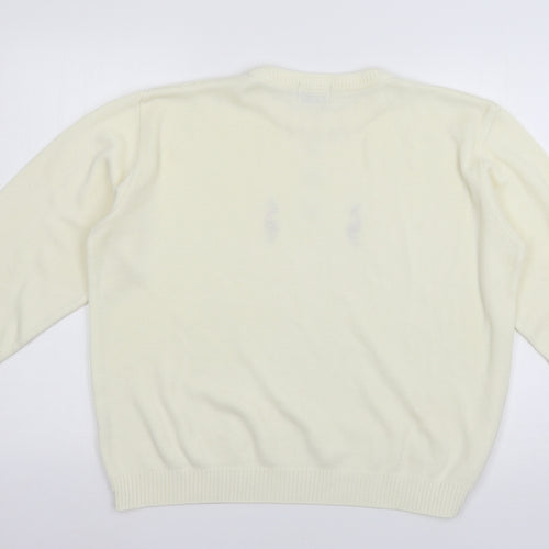 Merry Gold Womens Ivory  Knit Pullover Jumper Size L