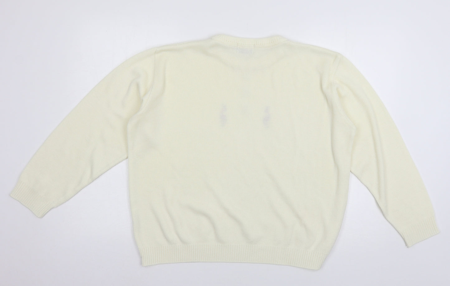 Merry Gold Womens Ivory  Knit Pullover Jumper Size L