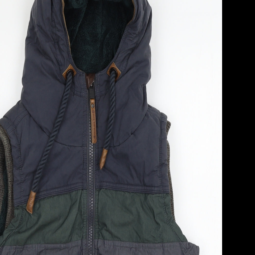 Naketano Mens Blue Striped  Gilet Jacket Size M