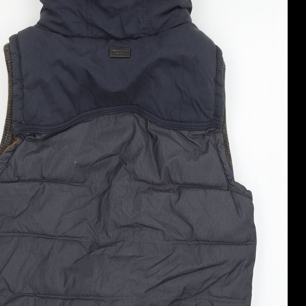 Naketano Mens Blue Striped  Gilet Jacket Size M