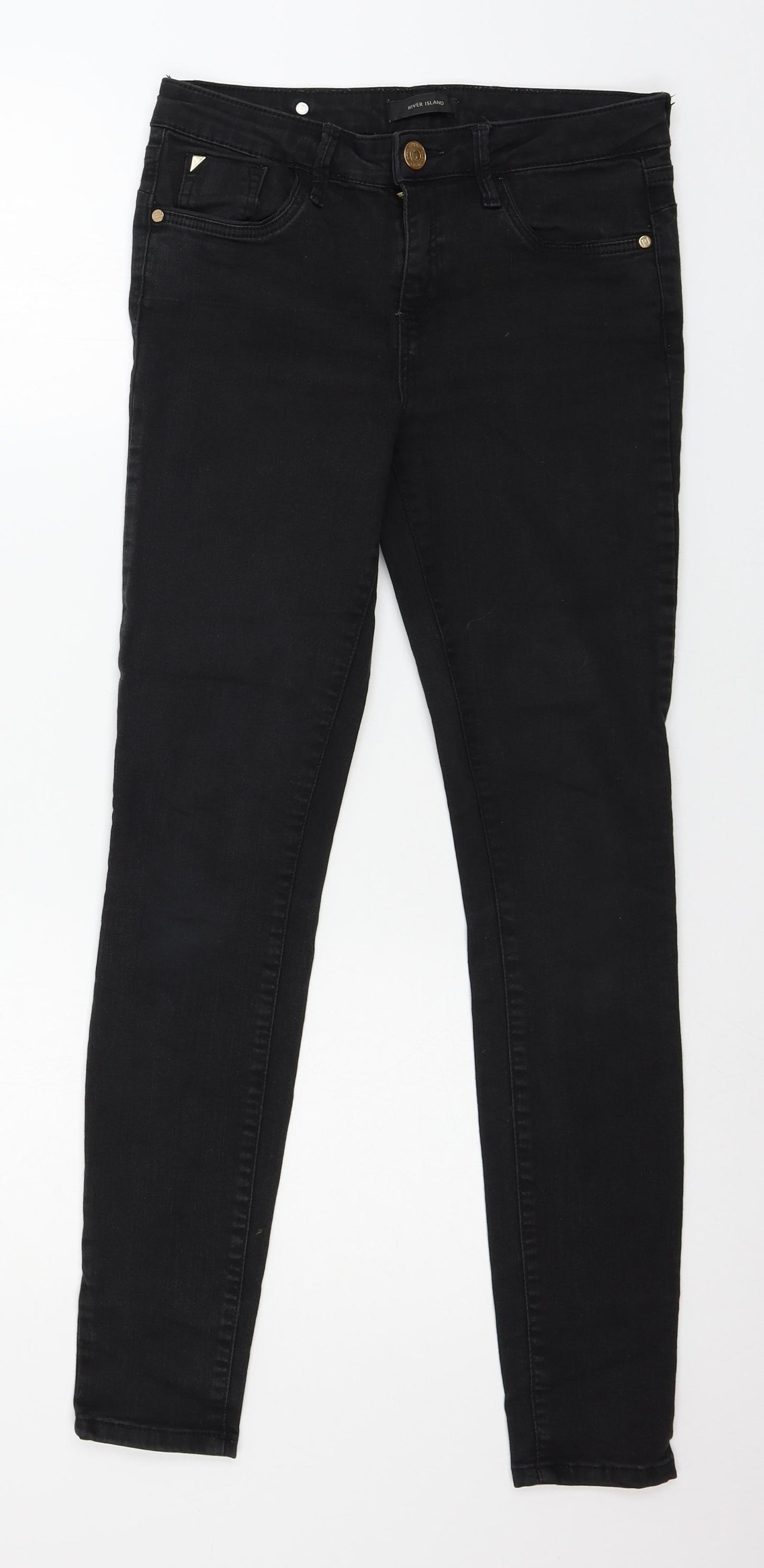 River Island Womens Black  Denim Skinny Jeans Size 10 L28 in