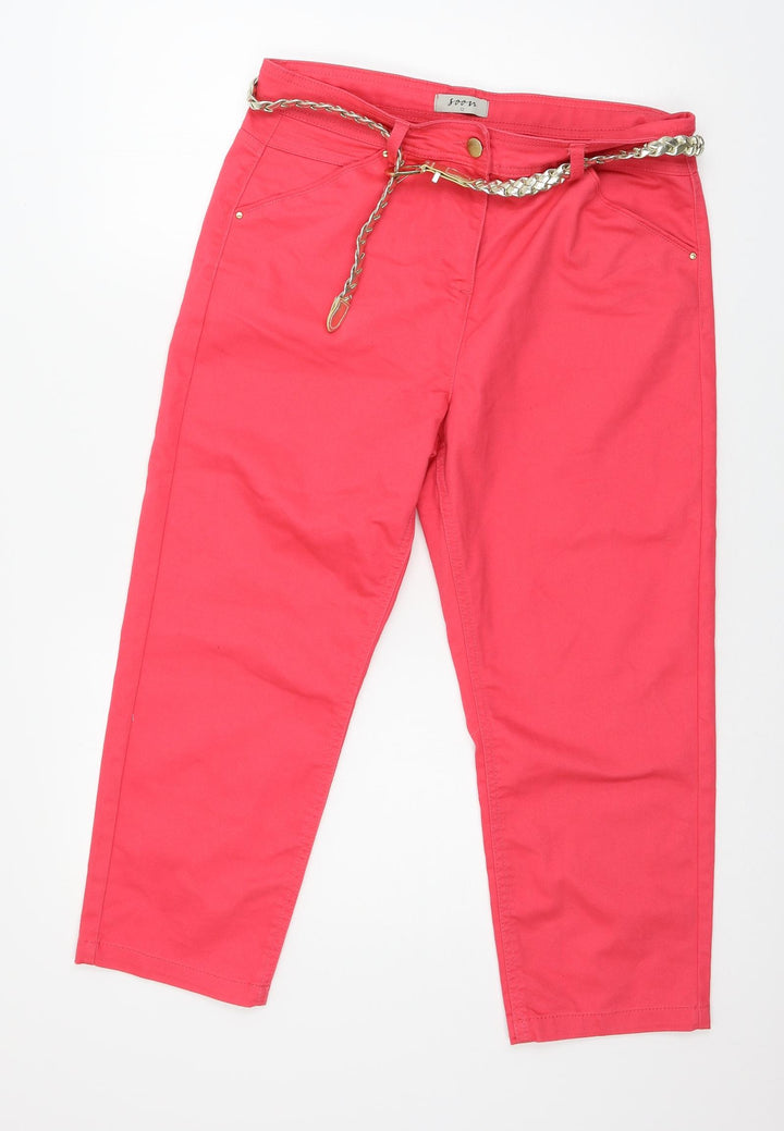 Soon Womens Pink Denim Skinny Jeans Size 12 L22 in