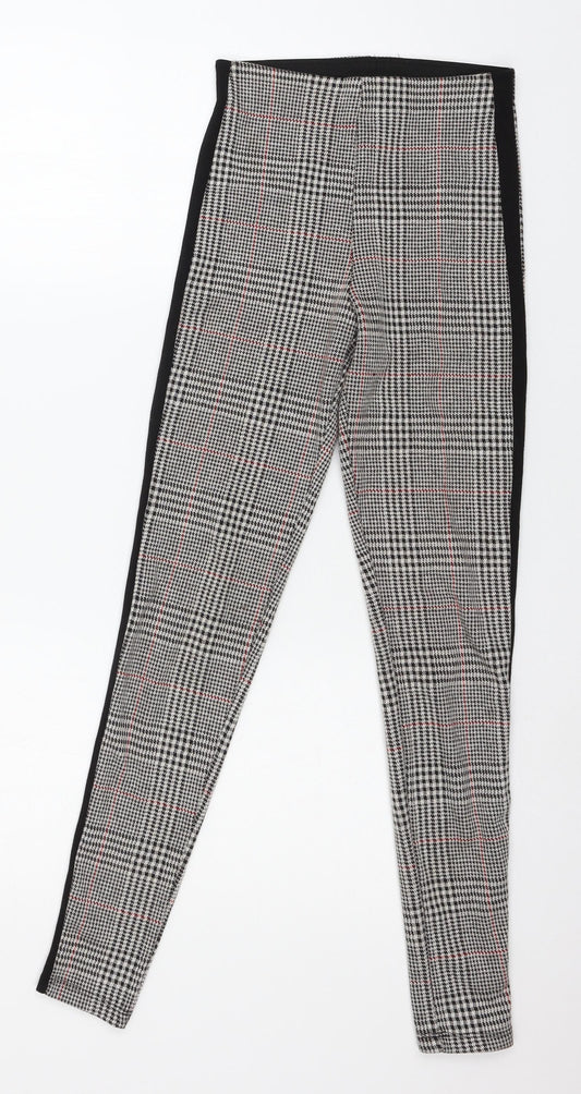 F&F Womens Brown Houndstooth Jersey Capri Leggings Size 6 L28 in