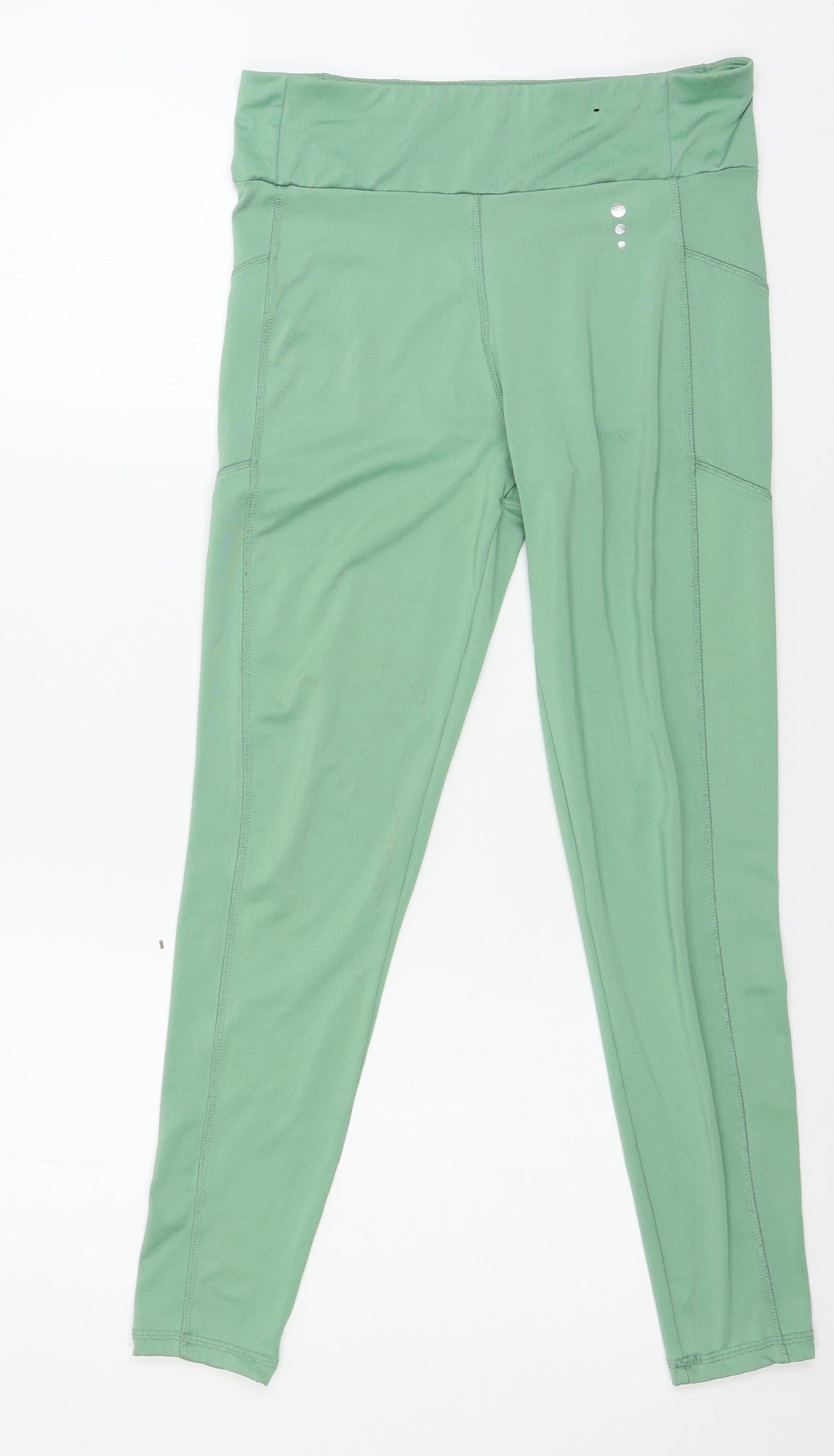 TU Womens Green  Jersey Capri Leggings Size 10 L25 in