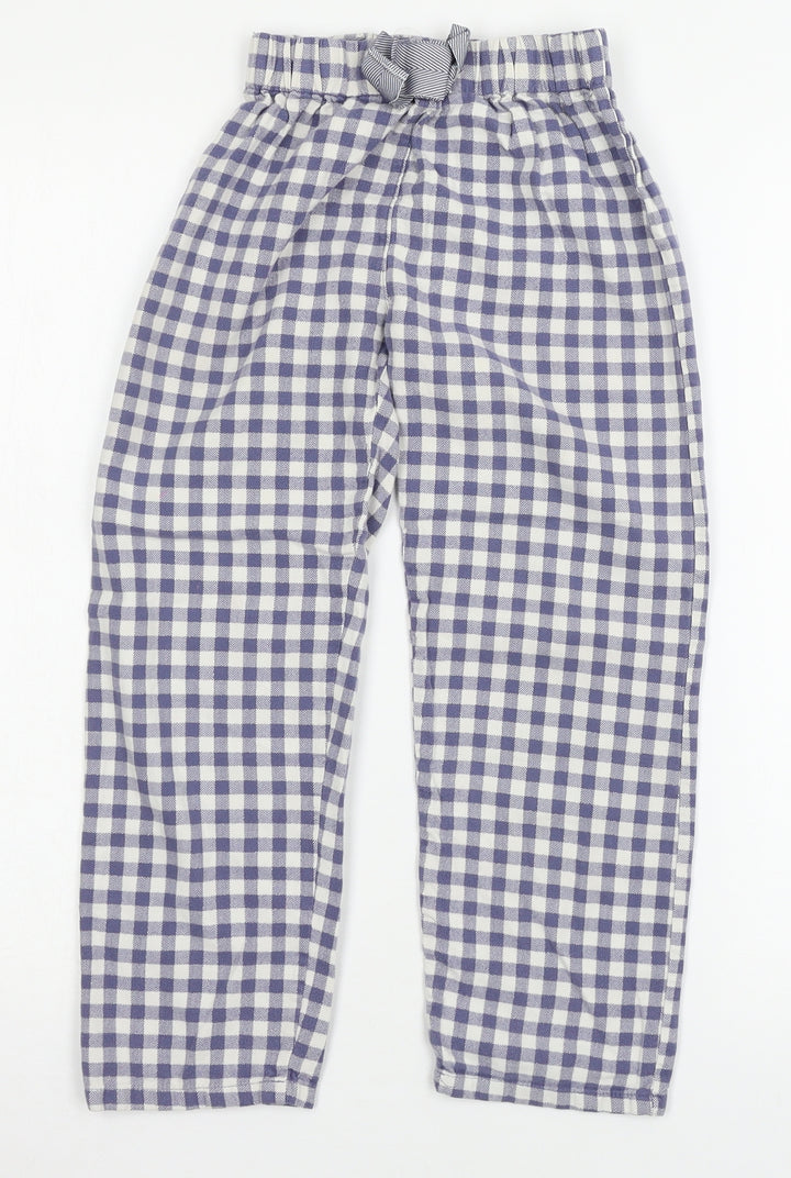 NEXT Girls Blue Check Capri Pyjama Pants Size 8 Years