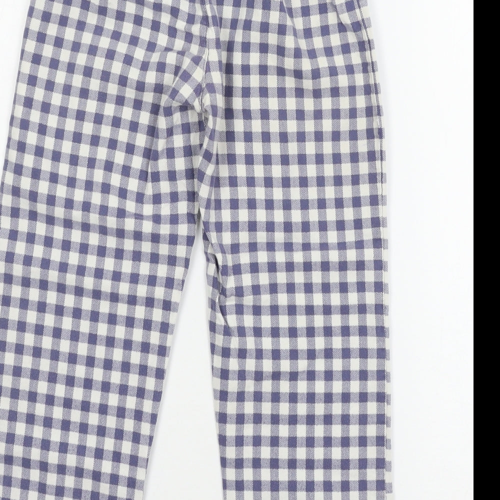 NEXT Girls Blue Check  Capri Pyjama Pants Size 8 Years