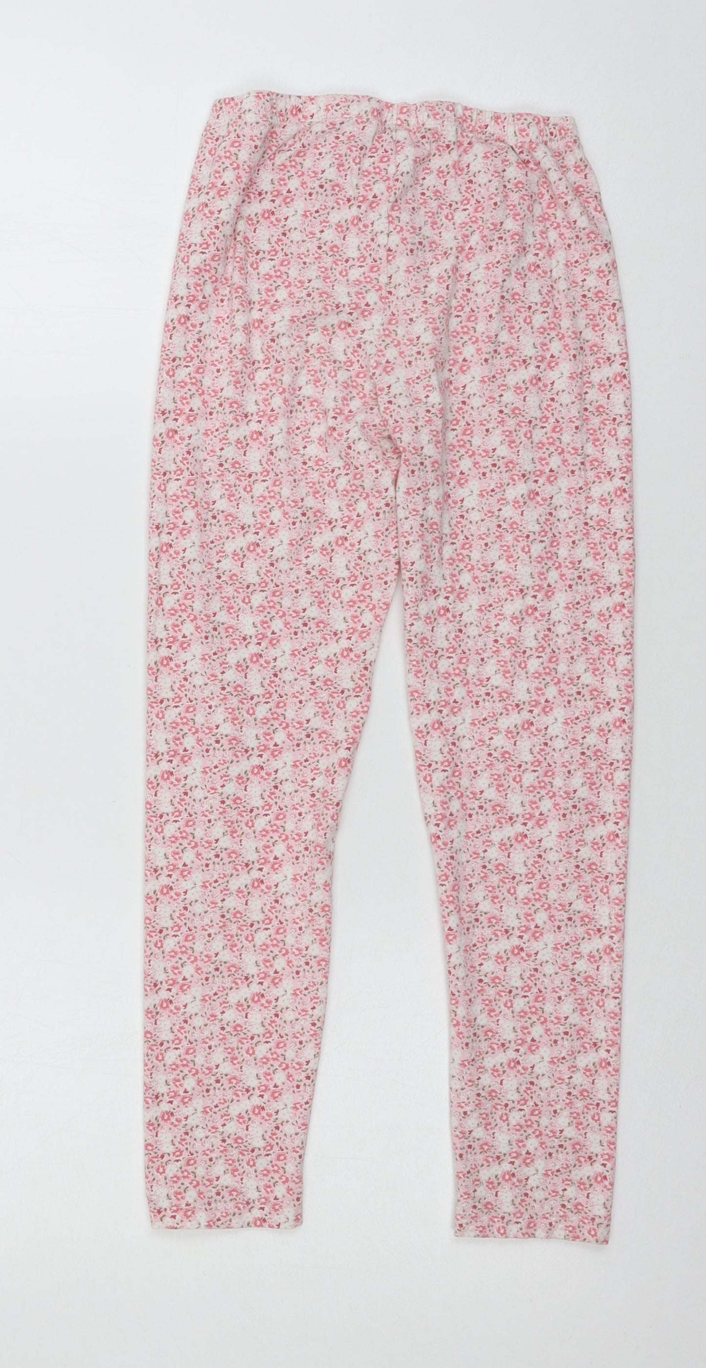 TU Girls Pink Floral Jersey Jogger Trousers Size 11 Years - Leggings