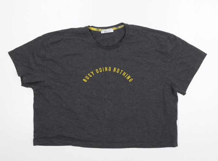 New Look Girls Grey Jersey Basic T-Shirt Size M - Bust doing nothing