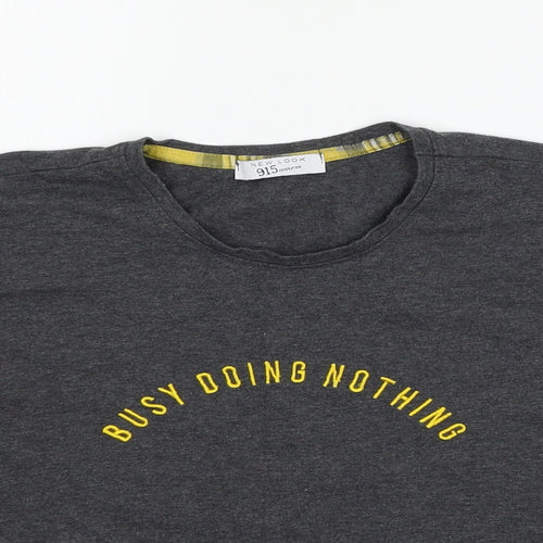 New Look Girls Grey  Jersey Basic T-Shirt Size M  - Bust doing nothing