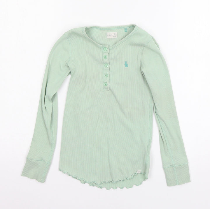 NEXT Girls Green Solid Jersey Top Pyjama Top Size 8 Years