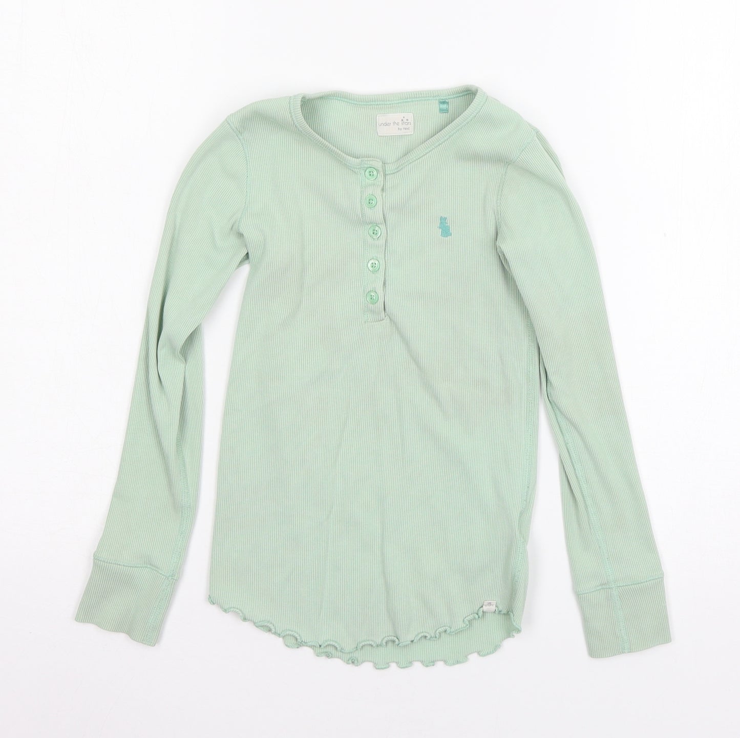 NEXT Girls Green Solid Jersey Top Pyjama Top Size 8 Years