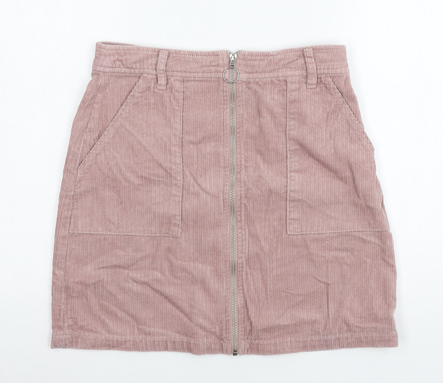 TU Womens Pink  Corduroy A-Line Skirt Size 8