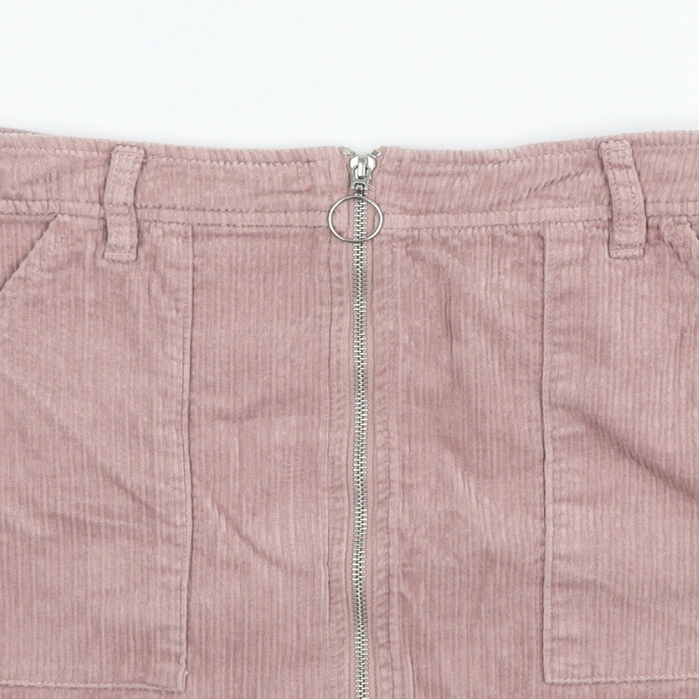 TU Womens Pink  Corduroy A-Line Skirt Size 8