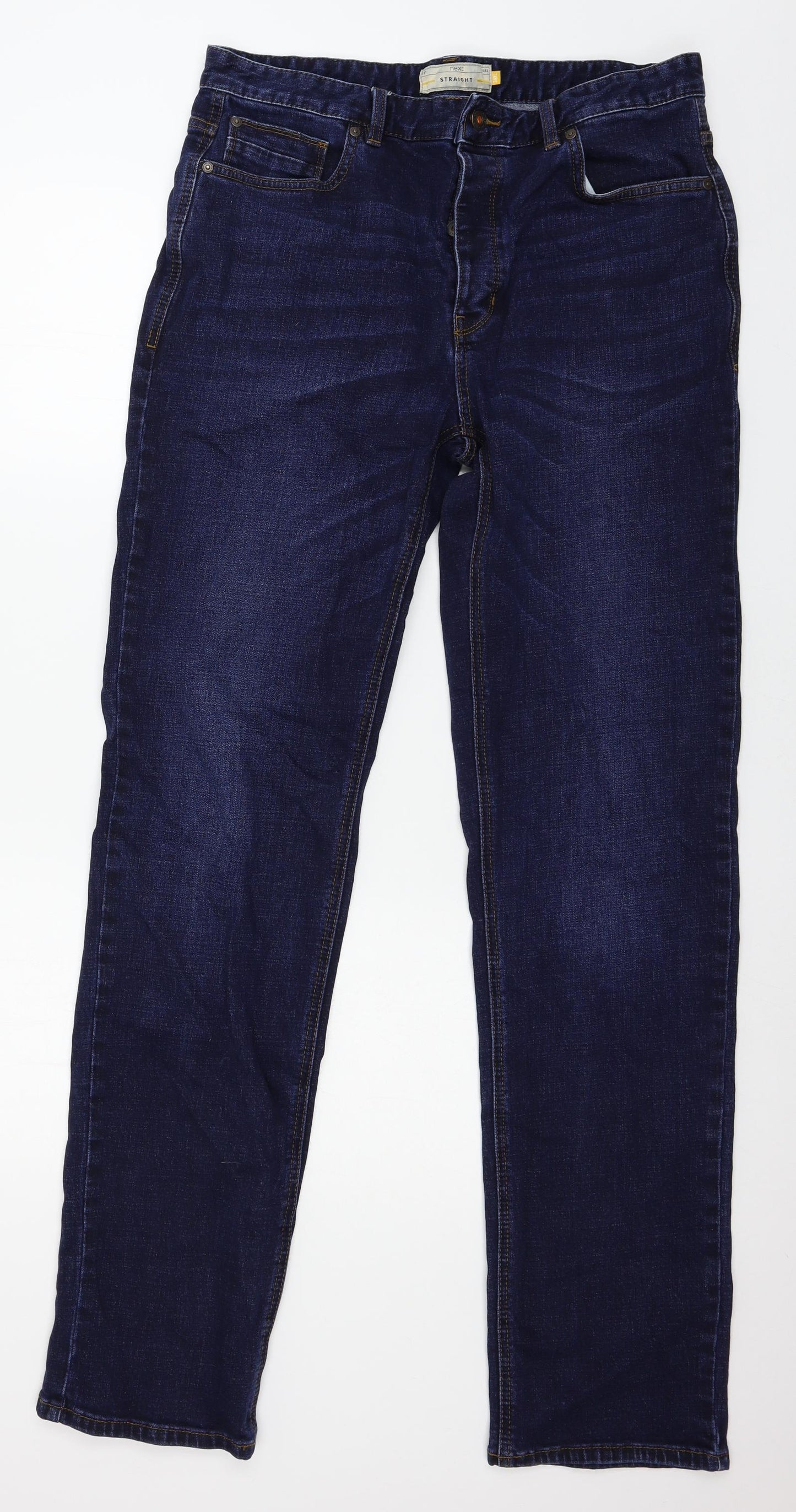 NEXT Mens Blue  Denim Straight Jeans Size 34 in L34 in