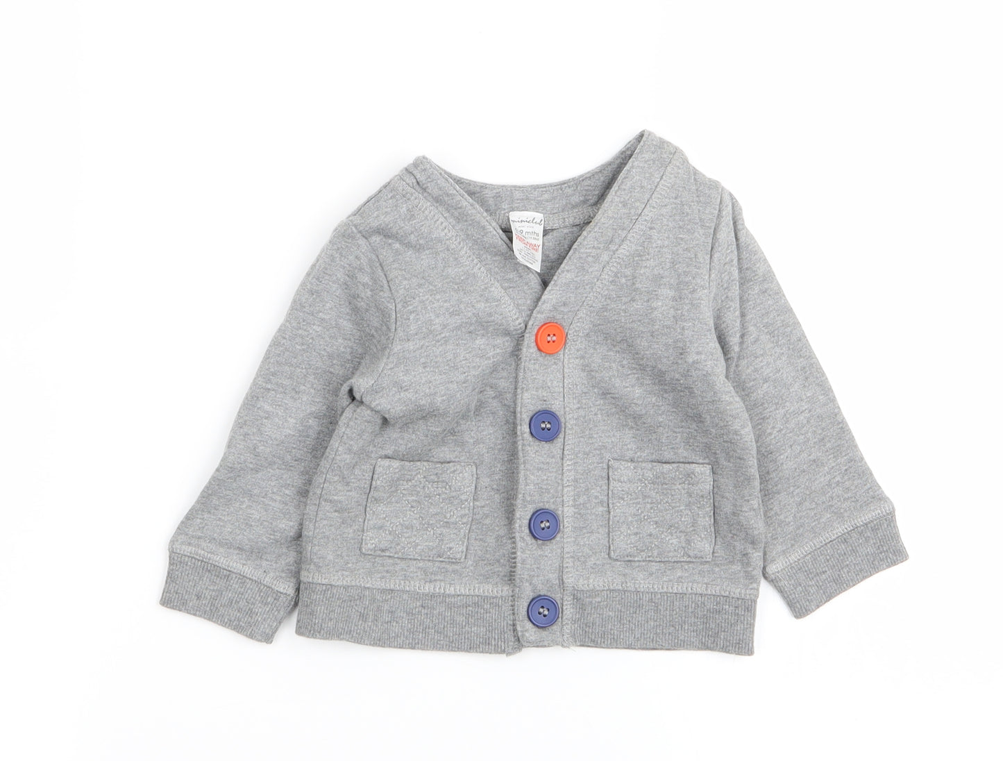 mini ckub Boys Grey   Cardigan Jumper Size 6-9 Months