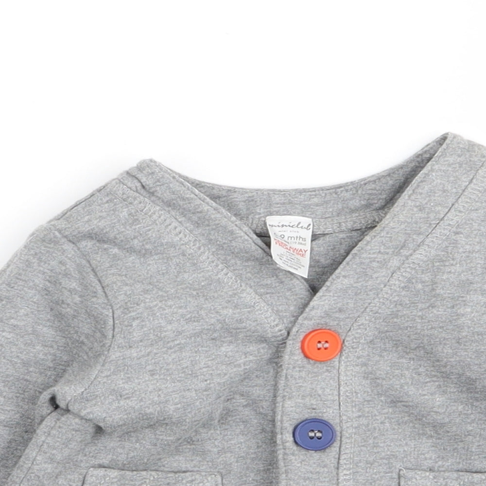 mini ckub Boys Grey   Cardigan Jumper Size 6-9 Months