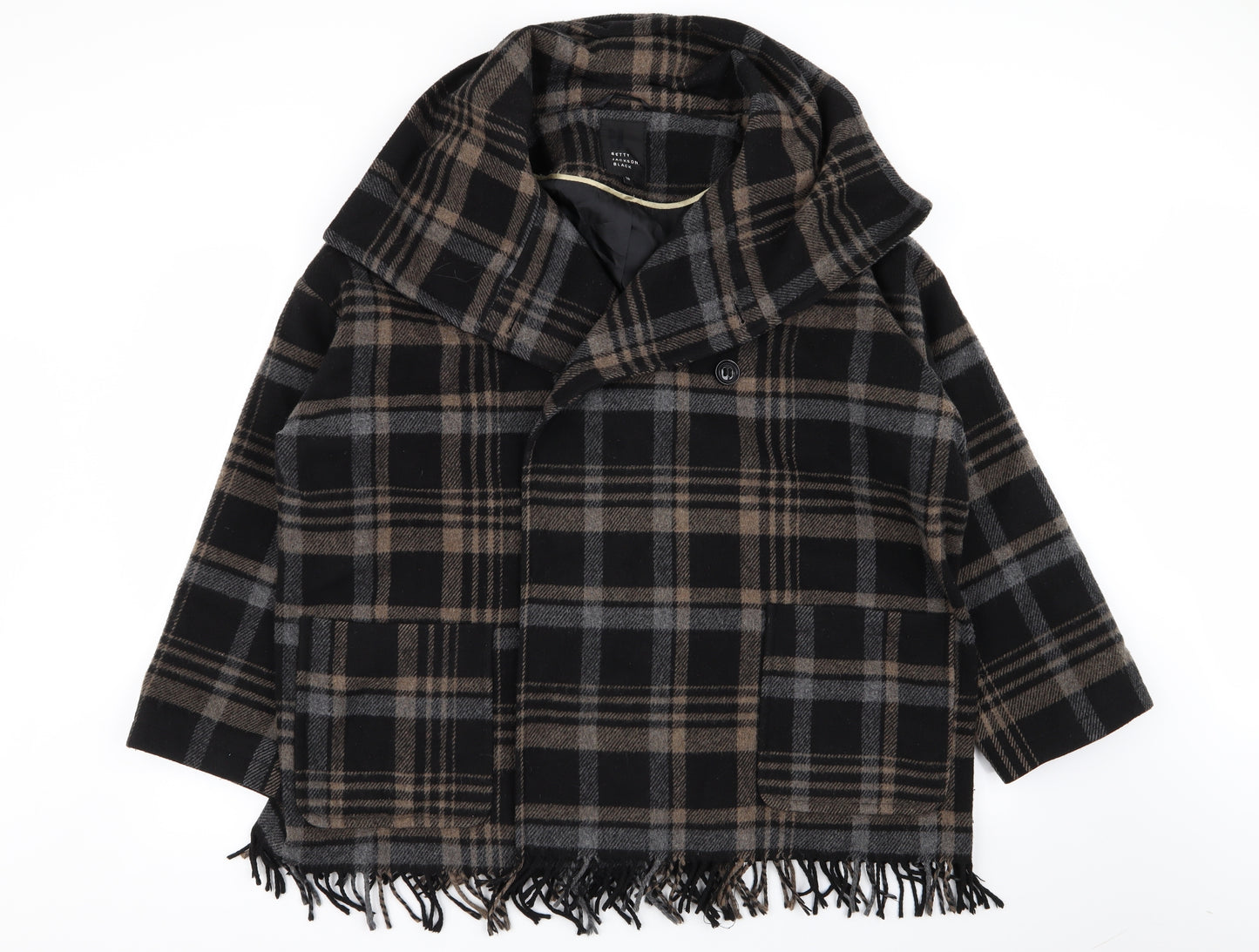 betty jackson  Womens Multicoloured Check  Overcoat Coat Size 18