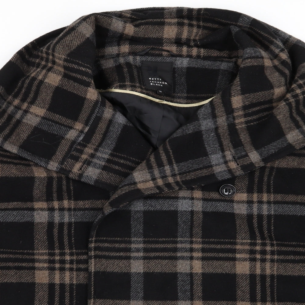 betty jackson  Womens Multicoloured Check  Overcoat Coat Size 18