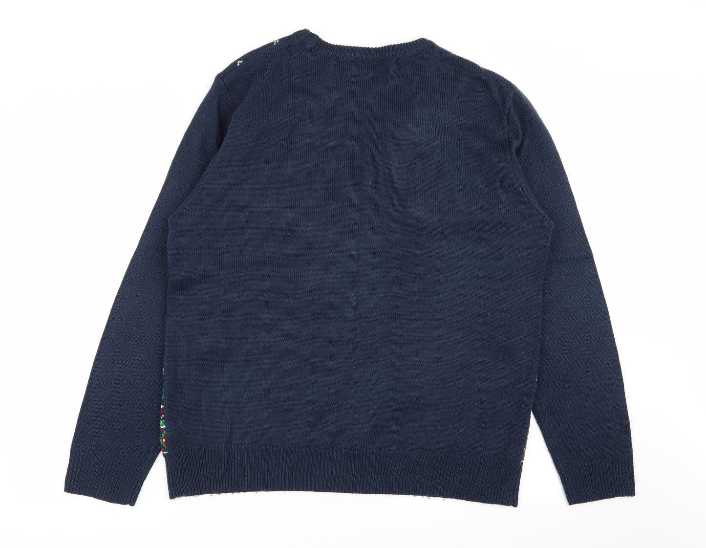 TU Mens Blue Polka Dot  Pullover Jumper Size L  - CHRISMTAS
