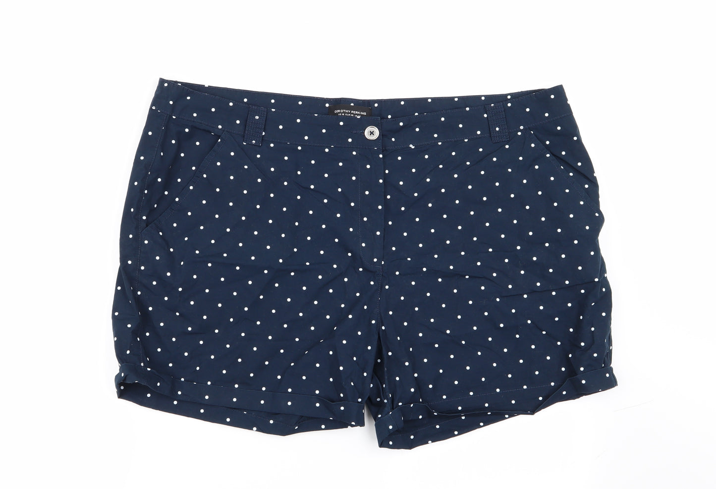 Dorothy Perkins Womens Blue Polka Dot  Hot Pants Shorts Size 20