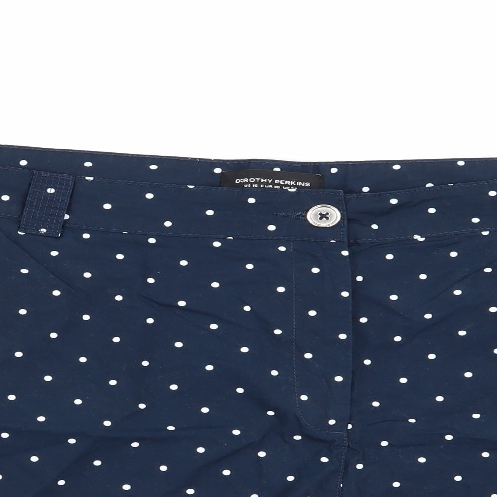 Dorothy Perkins Womens Blue Polka Dot  Hot Pants Shorts Size 20