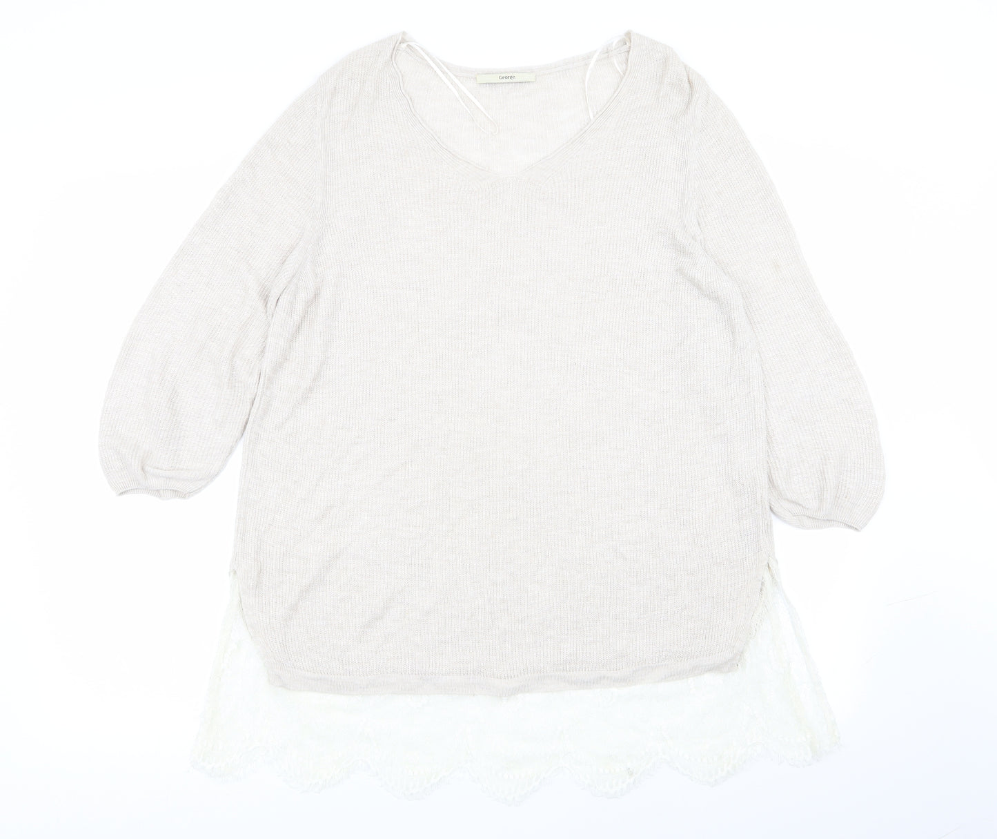 Asda George Womens Beige   Pullover Jumper Size 18