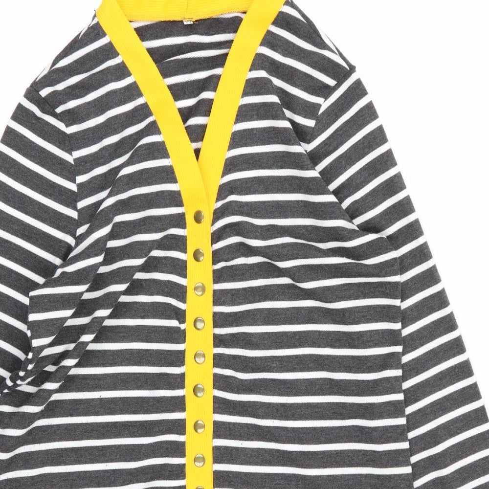 Preworn Womens Multicoloured Striped  Cardigan Jumper Size M